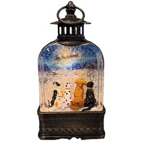 Christmas is Forever Dome Dog Holiday Glitter Lantern (E7)